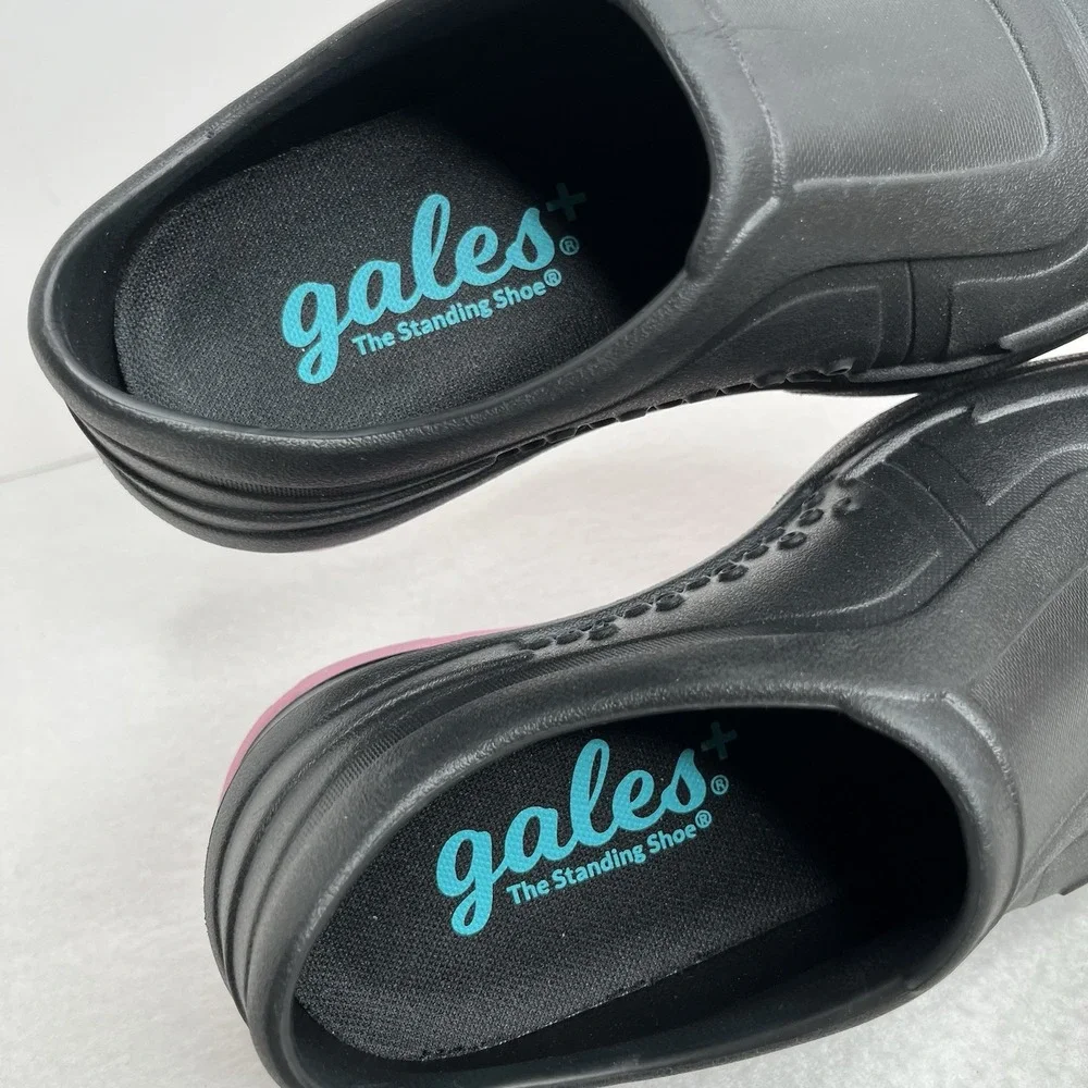 Gales Shoes Mens 5 Womens 7 Black/Pink Comfort Nursing Slip Resistant Slides